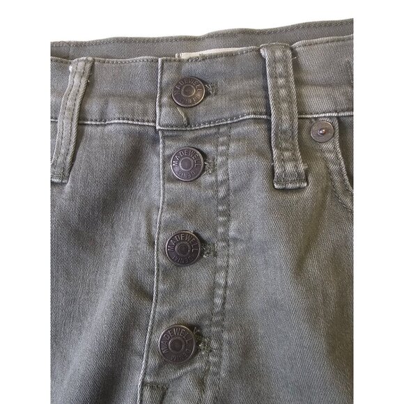 Madewell Green 9" High-Rise Skinny Jeans Style J6665 28P Cotton Blend Button Fly - Picture 4 of 10